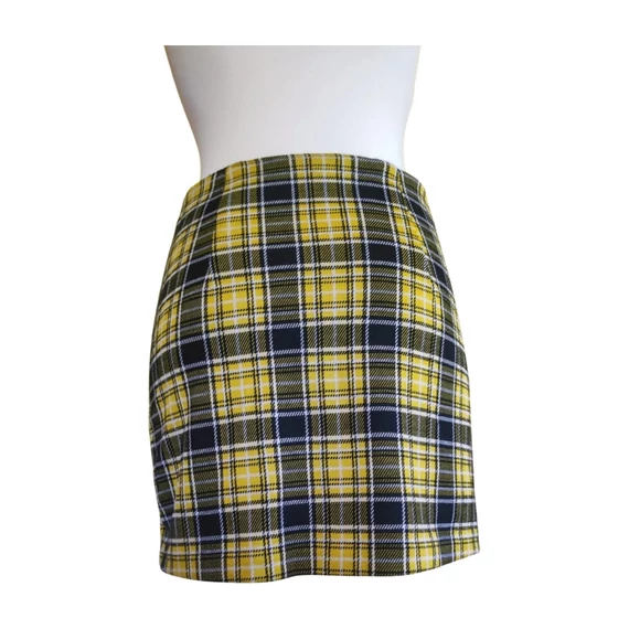 H&M sárga kockás miniszoknya