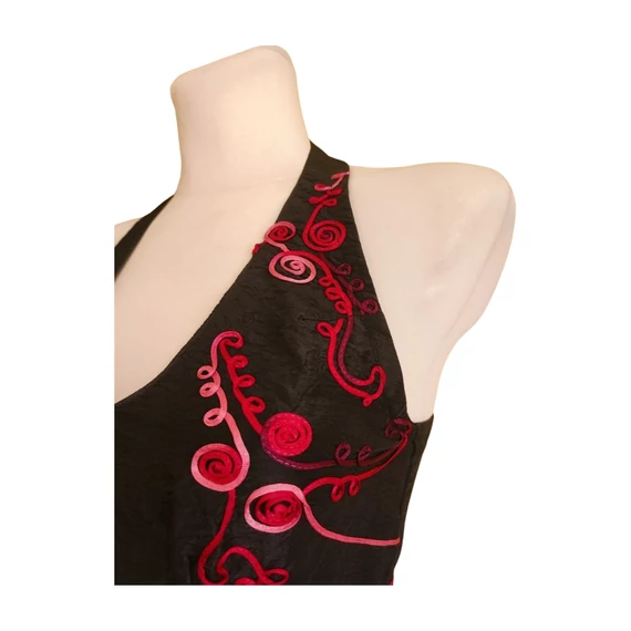 Fekete zsinór mintás női ruha