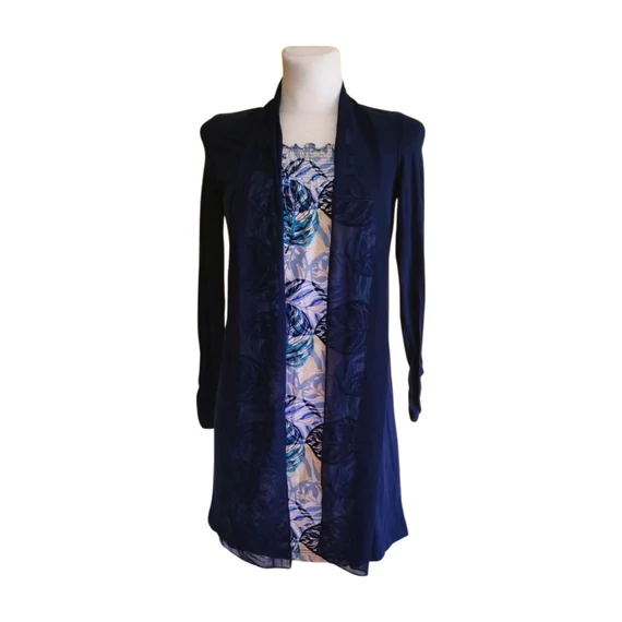 Sötétkék hosszú ujjú női ruha