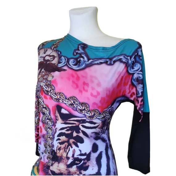 Cavello színes tigrismintás női ruha (méret: M/L)