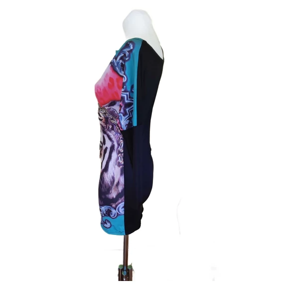 Cavello színes tigrismintás női ruha (méret: M/L)