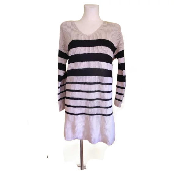 C&A bézs csíkos kötött női ruha