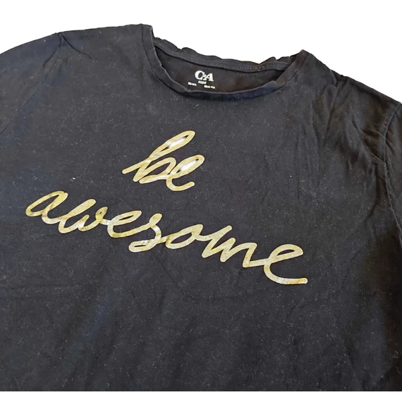 C&A fekete feliratos lány hosszú ujjú felső (méret: 154/164)