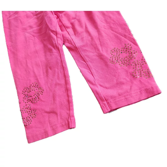 Kiki & Koko rózsaszín strasszos 3/4-es kislány leggings (méret: 116)