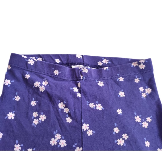 C&A sötétkék virágmintás kislány 3/4-es leggings (méret: 110)