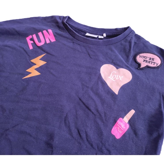 Name It sötétkék mintás lány pulóver (méret: 134/140)