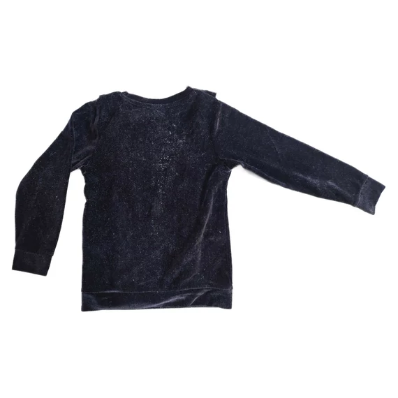 Kiki & Koko fekete plüss fodros kislány pulóver (méret: 116)