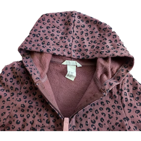 H&M barna leopárdmintás kislány kapucnis pulóver (méret: 98/104)