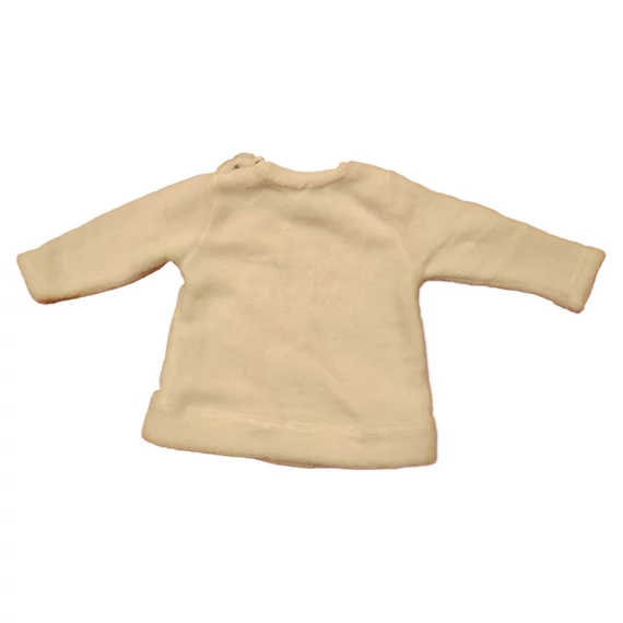 Ergee fehér plüss cicás baba pulóver (méret: 68)