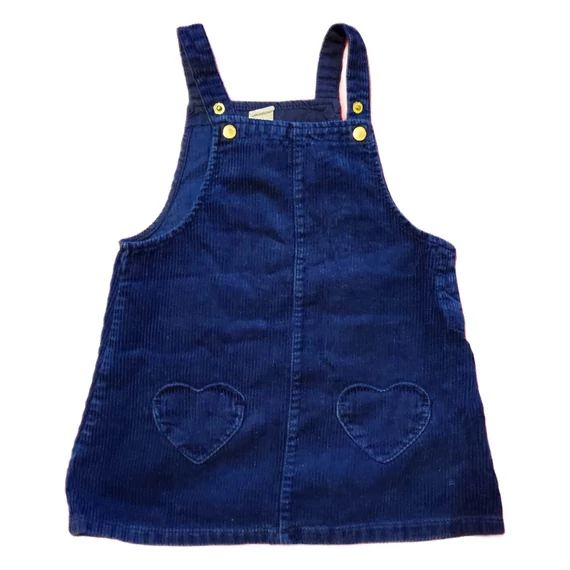 H&M sötétkék kordbársony kislány kantáros szoknya