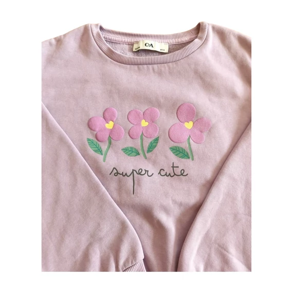 C&A lila virágos lány pulóver 