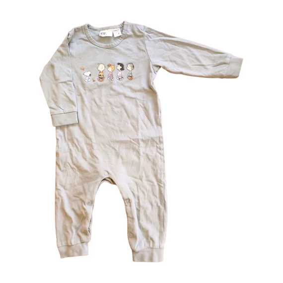 H&M világos zöld Snoopy mintás rugdalózó