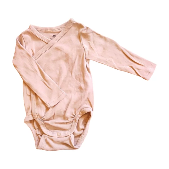 H&M barna és zöld átlapolt hosszú ujjú body párban (méret: 62)