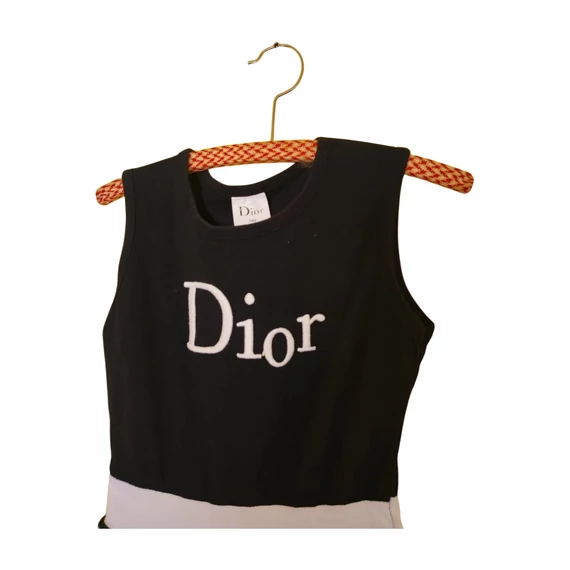 Dior feliratos fekete-fehér lány nyári ruha 