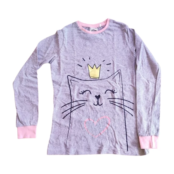 Alive szürke cicás lány hosszú ujjú felső
