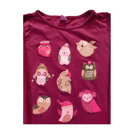 Dopodopo bordó baglyos kislány hosszú ujjú felső