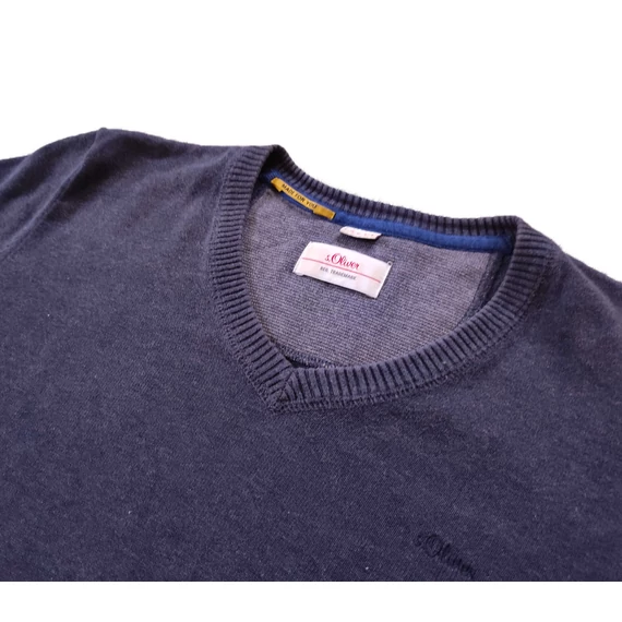 S.Oliver sötétkék férfi pulóver (méret: S)