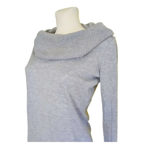 Esprit szürke bő nyakú női pulóver (méret: M)
