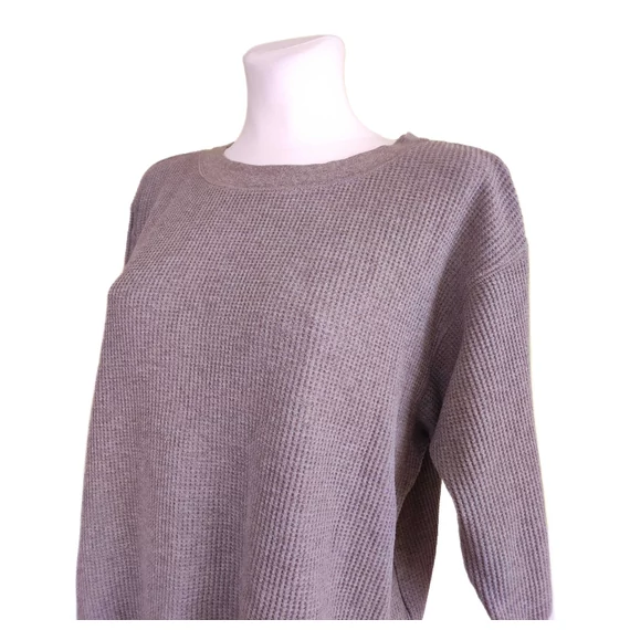 Uniqlo világos barna 3/4-es ujjú női pulóver (méret: XL)