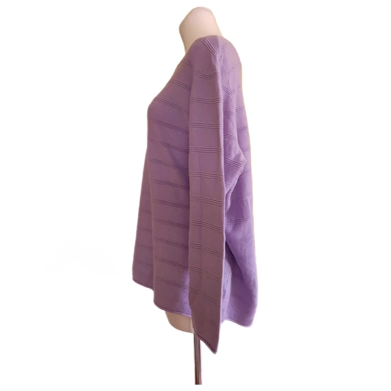 Bexley's lila bordázott női pulóver (méret: XXL)
