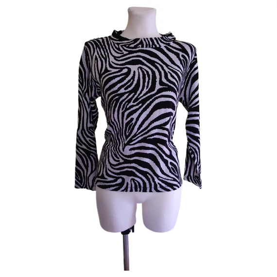 Nala zebra mintás magas nyakú női felső