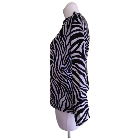 Nala zebra mintás magas nyakú női felső (méret: 40)