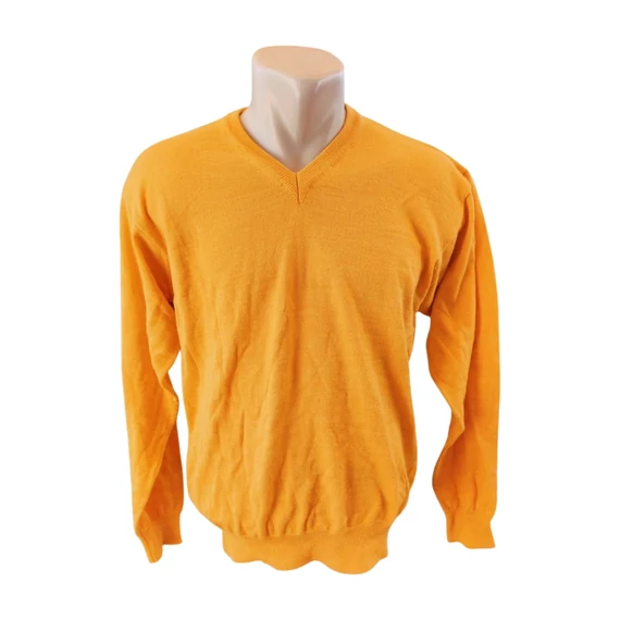Bexley's sárga férfi gyapjú pulóver