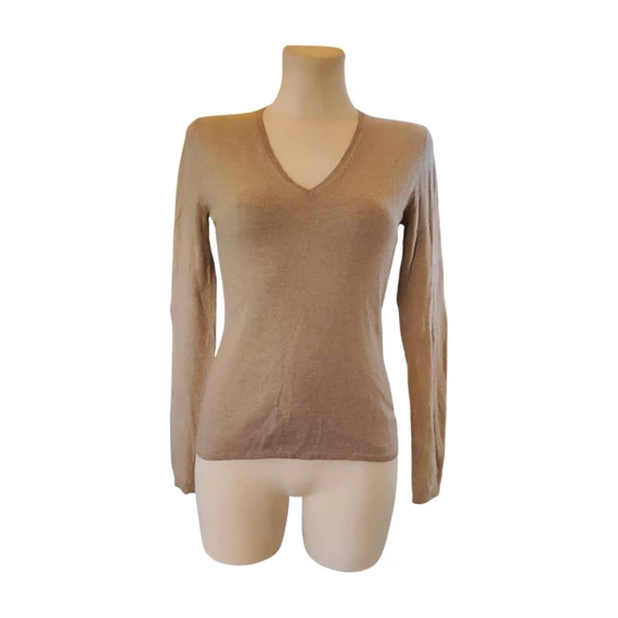 Allude világos barna női kasmír pulóver