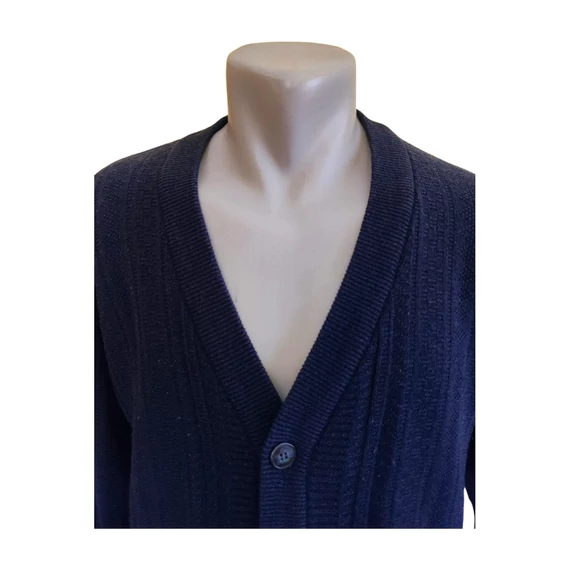 New Wave sötétkék férfi kardigán