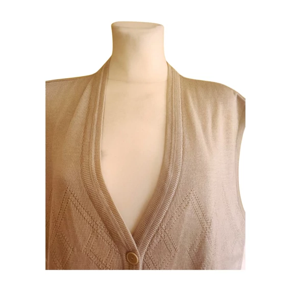 C&A bézs színű női ujjatlan kardigán