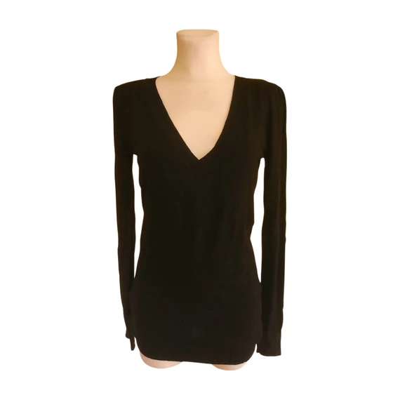 Mango fekete vékony női pulóver