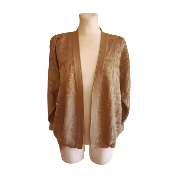 Bézs kötött női kardigán