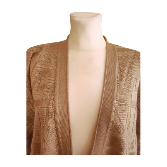 Bézs kötött női kardigán
