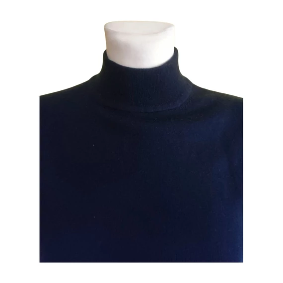 Yorn sötétkék női rövid ujjú gyapjú pulóver