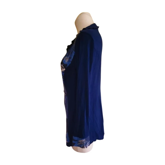 Crisca sötétkék mintás női kardigán