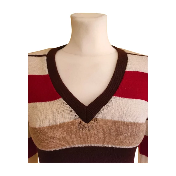 Hennes barna csíkos vékony női pulóver 