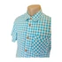 MarJo türkiz színű kockás rövid ujjú férfi ing (méret: M)