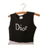 Dior feliratos fekete-fehér lány nyári ruha 